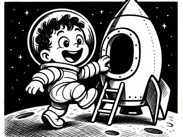 Milo's Moon Mission story built by the app